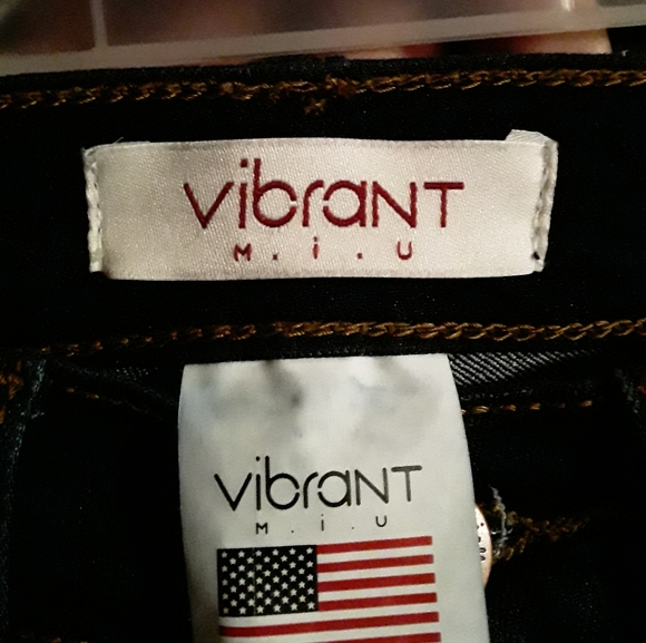 Brand New Vibrant m.i.u Womens Size 3(W25) Bell bottom Type Wide Leg Blue Jeans - Picture 13 of 15